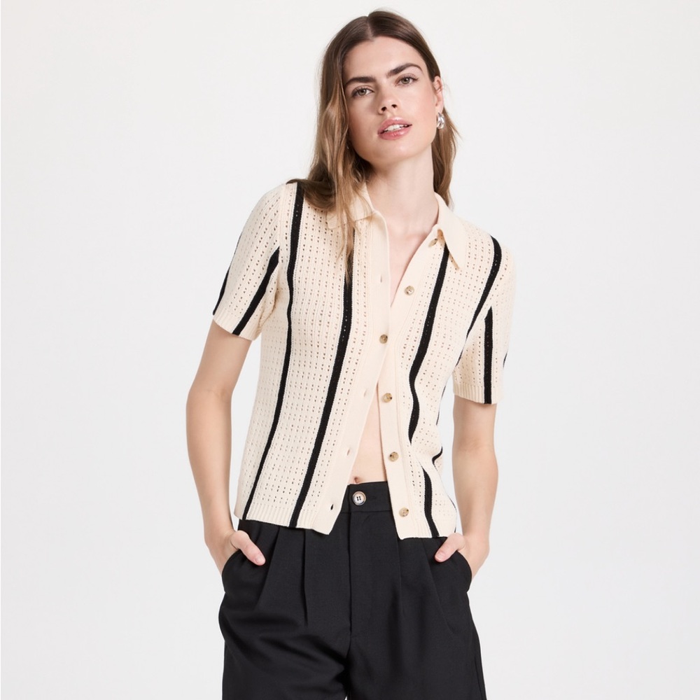 Anine Bing Alexis Sweater – Ivory/Black Stripe – Size XS (Worn Once)